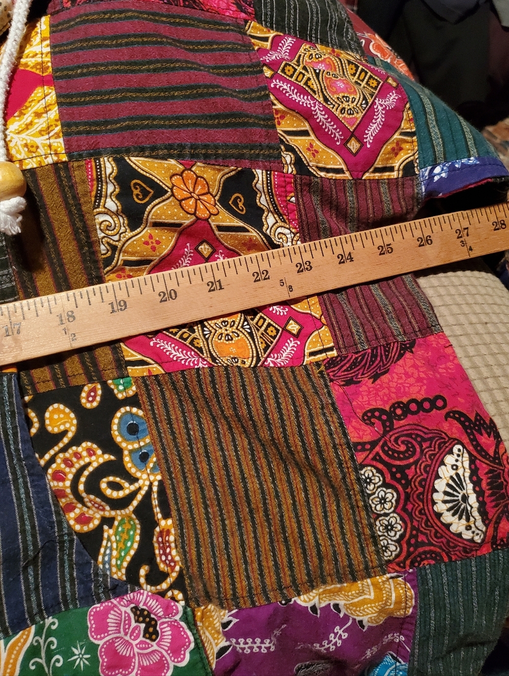 Boho Vintage Multicolor Patchwork Hoodie~β‘ - Picture 8 of 15